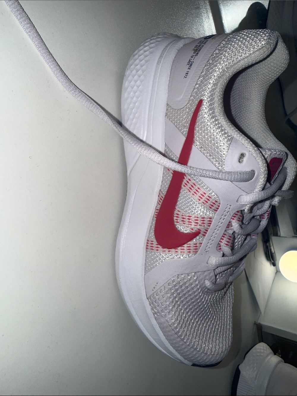 Nike Kids White and Pink Athletic Sneakers
